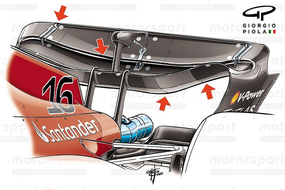 Ferrari F1-75 rear wing detail