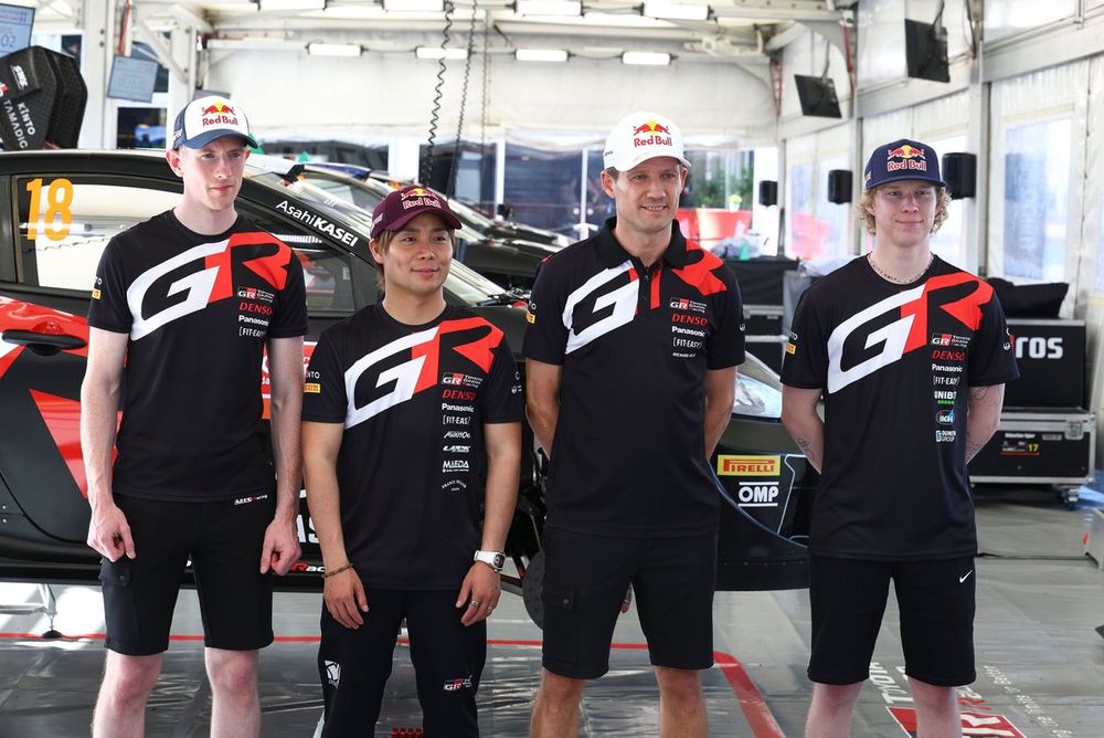 Elfyn Evans, Toyota Gazoo Racing WRT. Takamoto Katsuta, Toyota Gazoo Racing WRT, Sébastien Ogier, Toyota Gazoo Racing WRT, Kalle Rovanperä, Toyota Gazoo Racing WRT