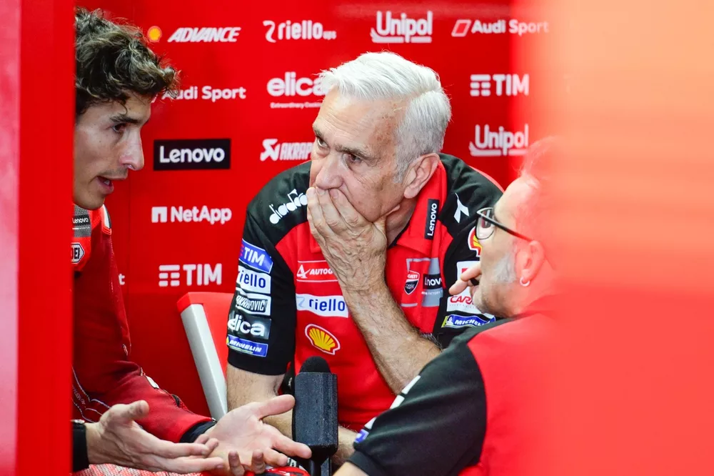 Davide Tardozzi, Team manager Ducati Team, Marc Marquez, Ducati Team,