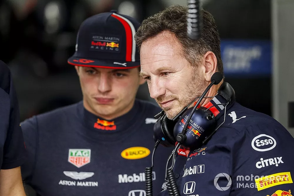 Max Verstappen, Red Bull Racing, avec Christian Horner, Team Principal, Red Bull Racing