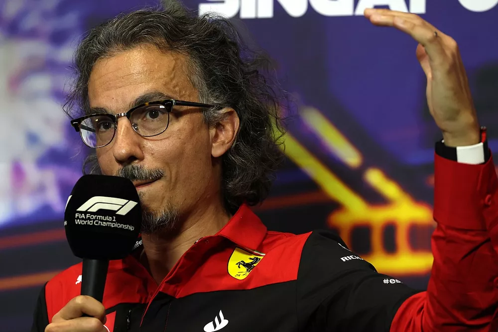Laurent Mekies, director de carrera de Ferrari, en rueda de prensa