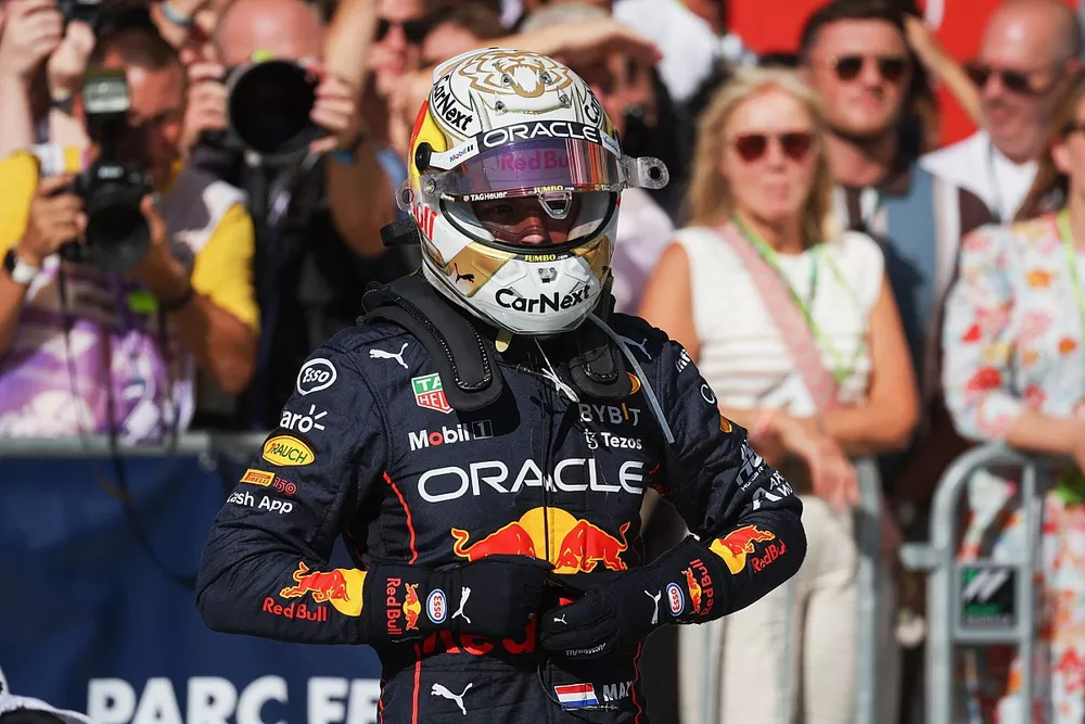 Max Verstappen, Red Bull Racing, 1st position, in Parc Ferme