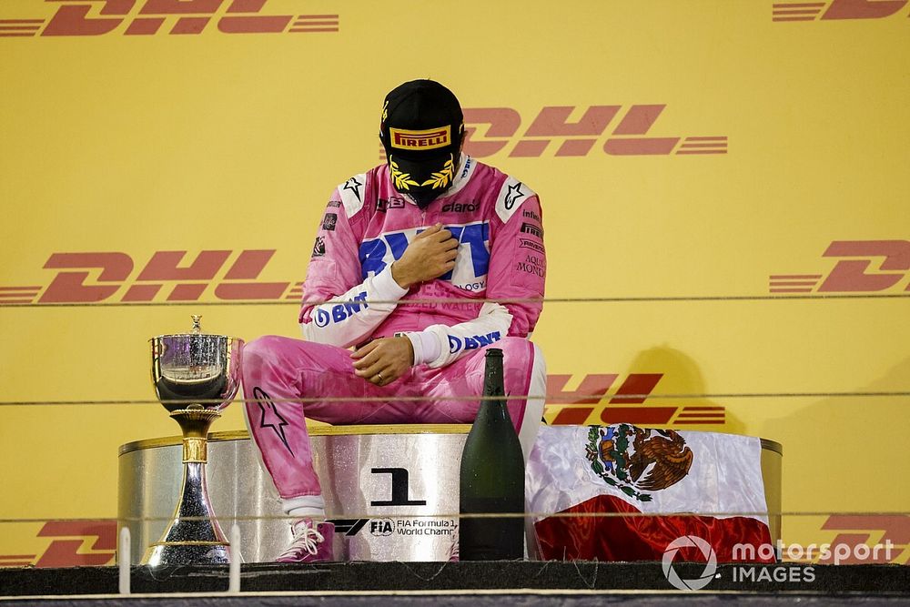 Podio: ganador Sergio Pérez, Racing Point