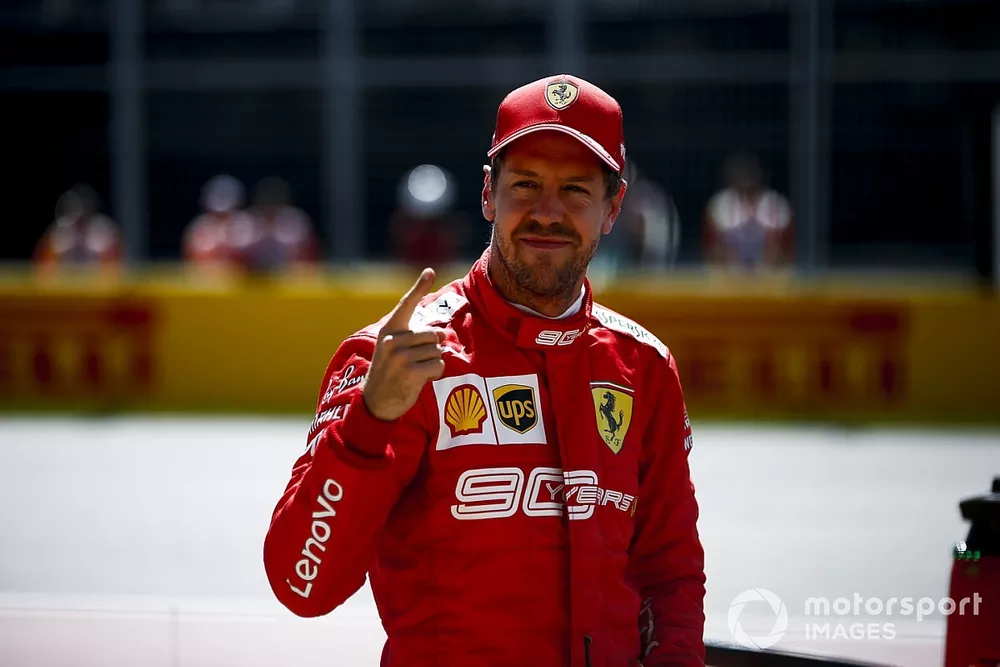 Ganador de la pole Sebastian Vettel, Ferrari