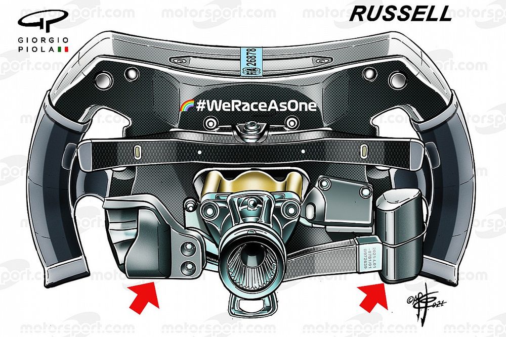 Steering wheel of George Russell, Mercedes W12