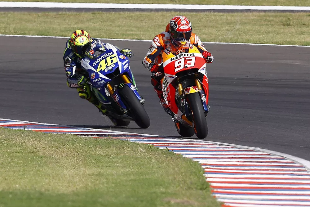 Marc Marquez, Repsol Honda Team & Valentino Rossi, Yamaha Factory Racing