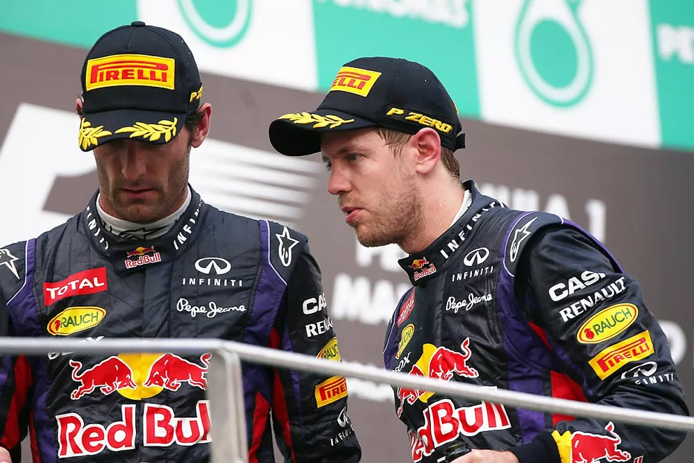 Winner Sebastian Vettel, Red Bull Racing, second place Mark Webber, Red Bull Racing