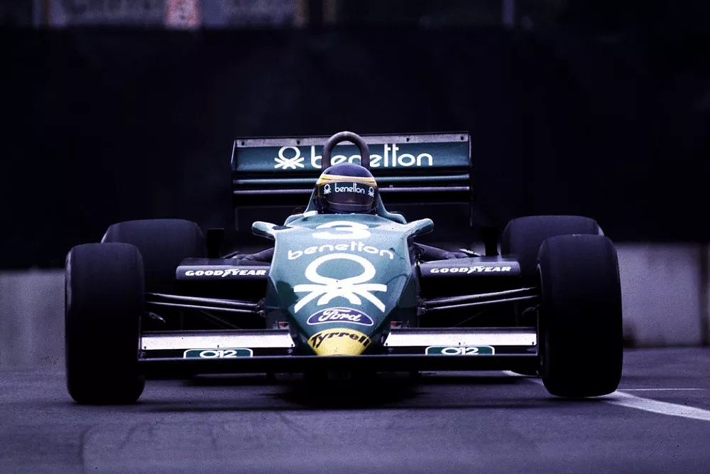 Michele Alboreto wins the race