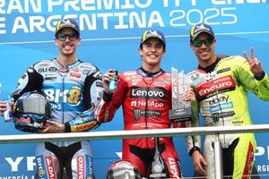 Morbidelli, tercero detrás de los Márquez en Termas: "Es lo máximo en este momento"