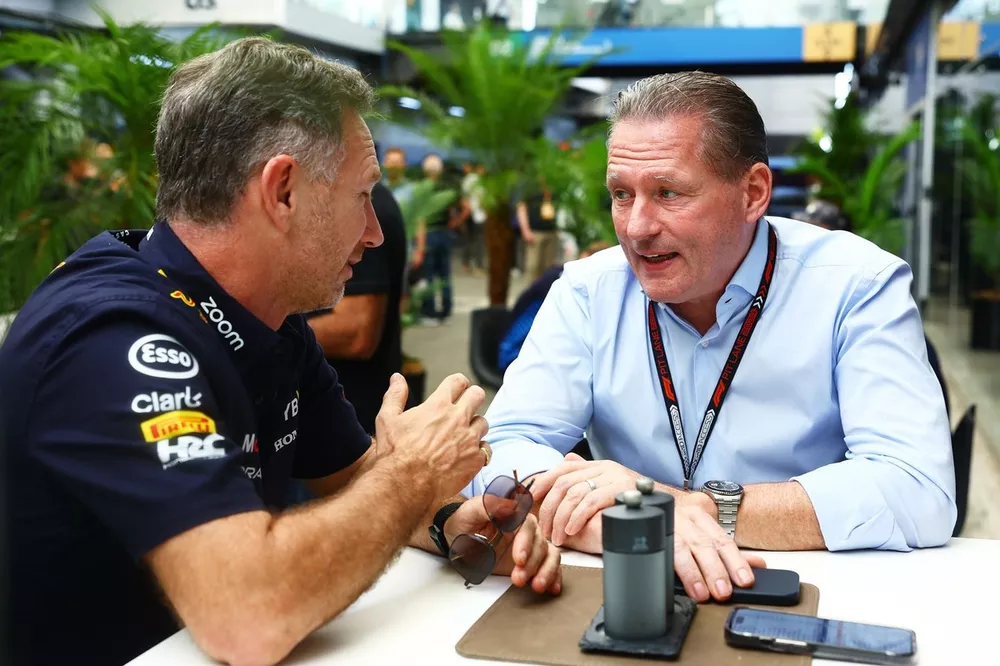 Christian Horner, Team Principal, Oracle Red Bull Racing, et  Jos Verstappen
