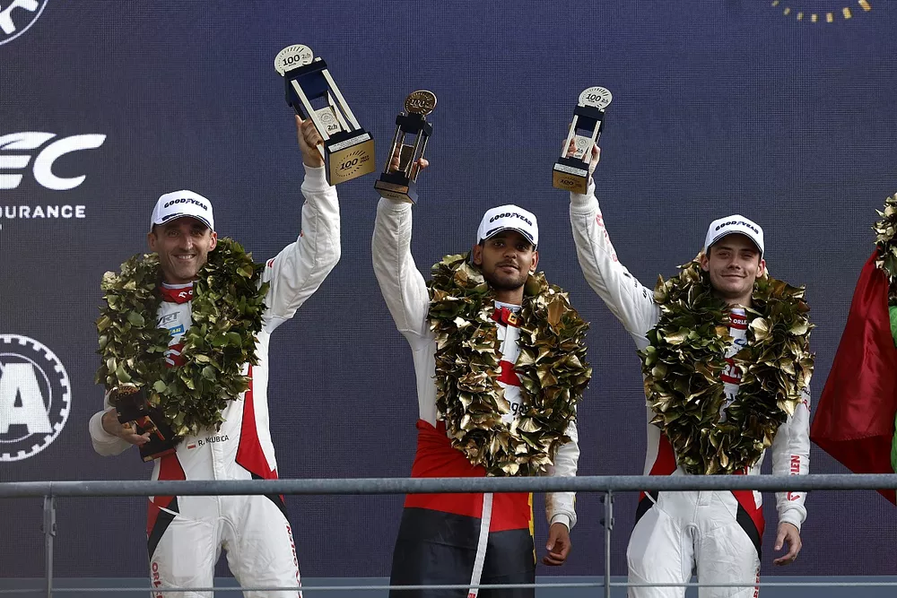 Podium LMP2: second place #41 Team WRT Oreca 07 - Gibson of Rui Andrade, Louis Deletraz, Robert Kubica .