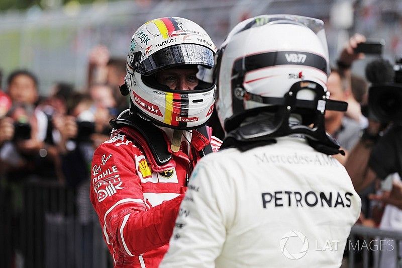 1. Valtteri Bottas, Mercedes AMG F1; 2. Sebastian Vettel, Ferrari