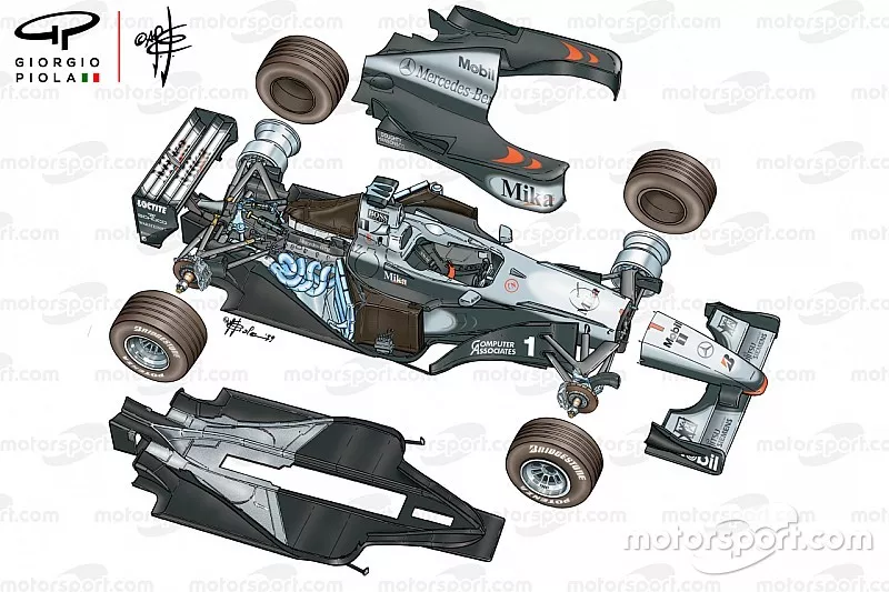 McLaren MP4-14 1999 desmontado en partes