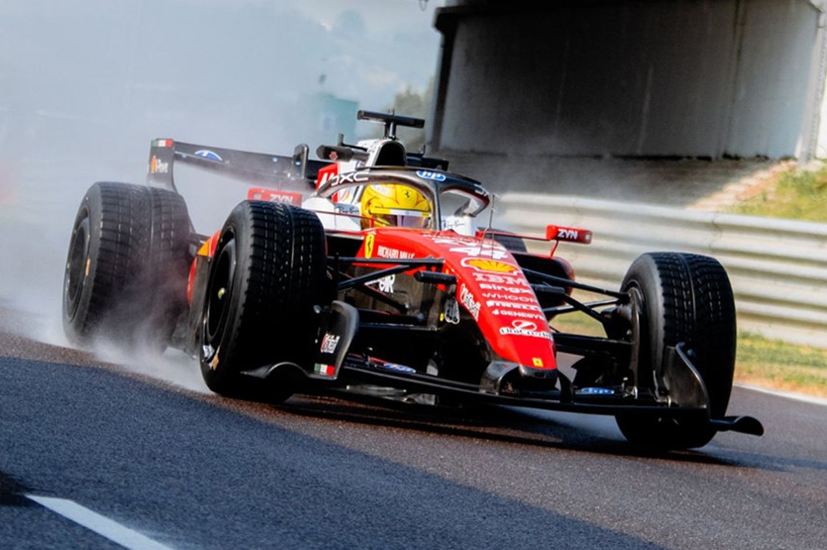 Hamilton a roulé seul avec Ferrari sur la piste humide de Fiorano