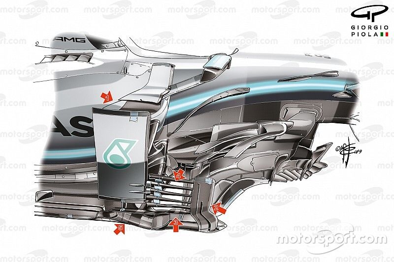 Bargeboard del Mercedes AMG F1 W10