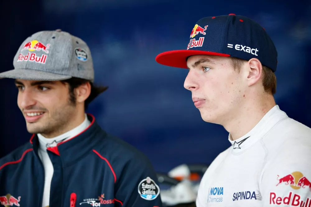 Max Verstappen, Toro Rosso, e Carlos Sainz Jr., Toro Rosso
