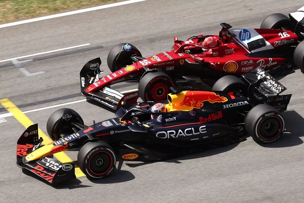 Charles Leclerc, Ferrari, Max Verstappen, Red Bull Racing