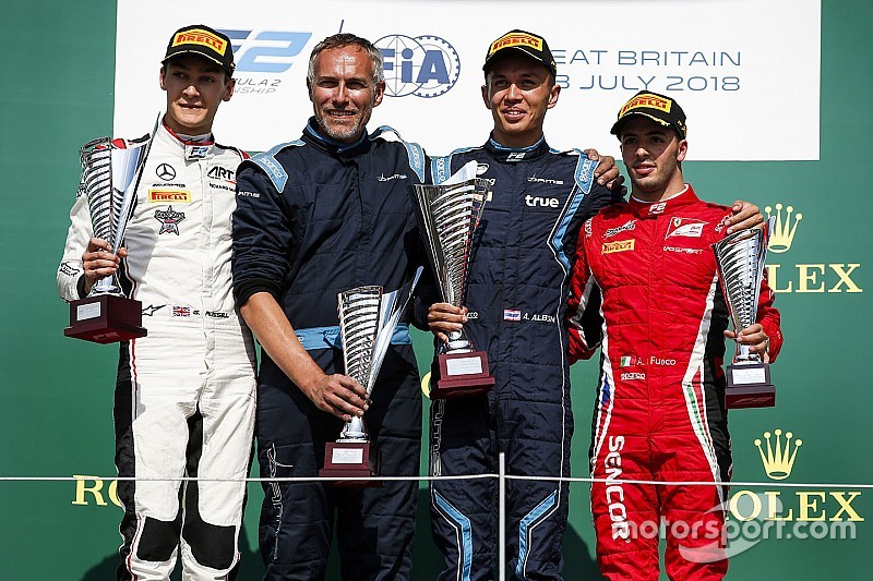 Silverstone F2: Albon wins after Russell pit drama