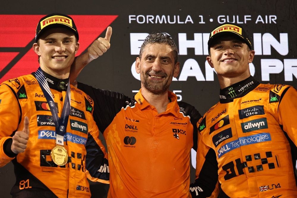 Lando Norris, McLaren, Oscar Piastri, McLaren, Andrea Stella, McLaren