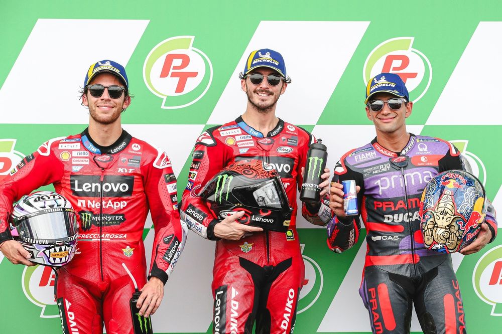 Francesco Bagnaia, Equipo Ducati, Enea Bastianini, Equipo Ducati, Jorge Mart&iacute;n, Pramac Racing