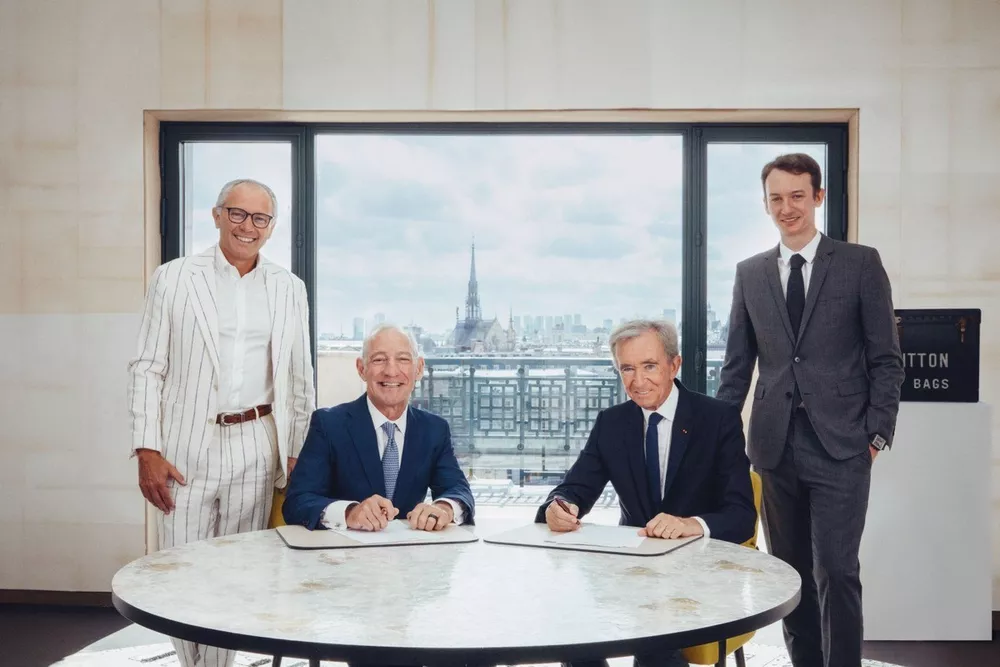 Stefano Domenicali, President & CEO of Formula 1, Greg Maffei, President & CEO of Liberty Media, Bernard Arnault, Chairman & CEO of LVMH Group and Fr&eacute;d&eacute;ric Arnault, CEO of LVMH Watches