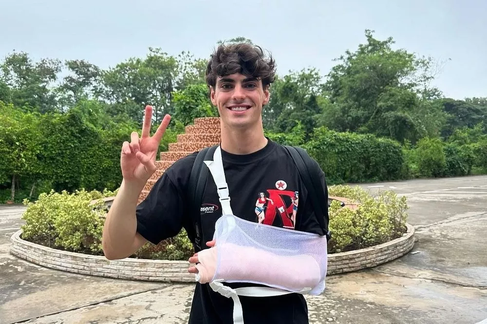 Fermin Aldeguer apr&egrave;s sa blessure du GP de Tha&iuml;lande Moto2