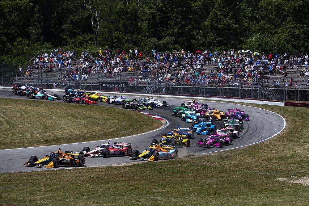 Patricio O'Ward, Arrow McLaren SP Chevrolet, Scott McLaughlin, Team Penske Chevrolet, Felix Rosenqvist, Arrow McLaren SP Chevrolet