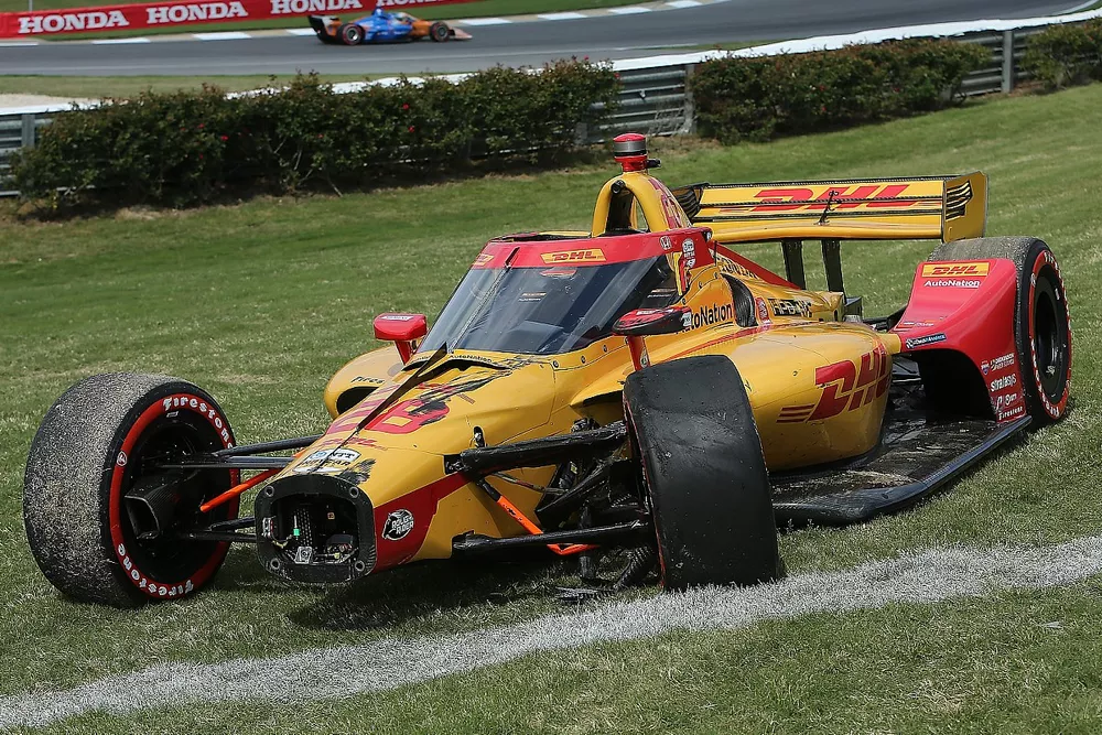 Damaged car of Ryan Hunter-Reay, Andretti Autosport Honda