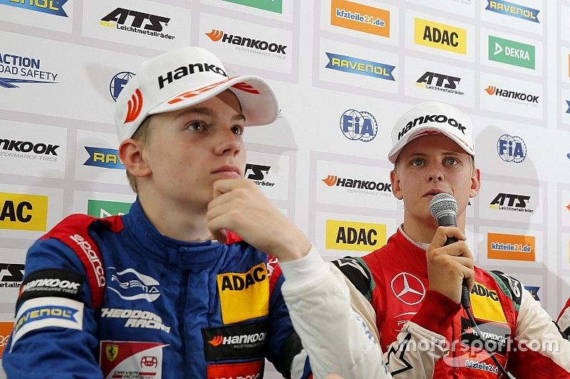 Robert Shwartzman, PREMA Theodore Racing Dallara F317 - Mercedes-Benz, Mick Schumacher, PREMA Theodore Racing Dallara F317 - Mercedes-Benz, Marcus Armstrong, PREMA Theodore Racing Dallara F317 - Mercedes-Benz