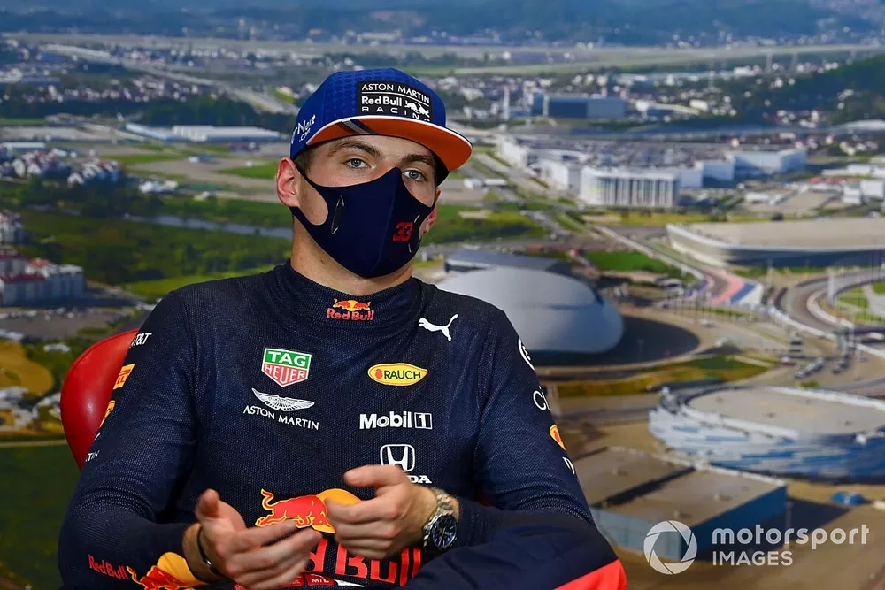 Max Verstappen, Red Bull Racing, in the post Qualifying Press Conference