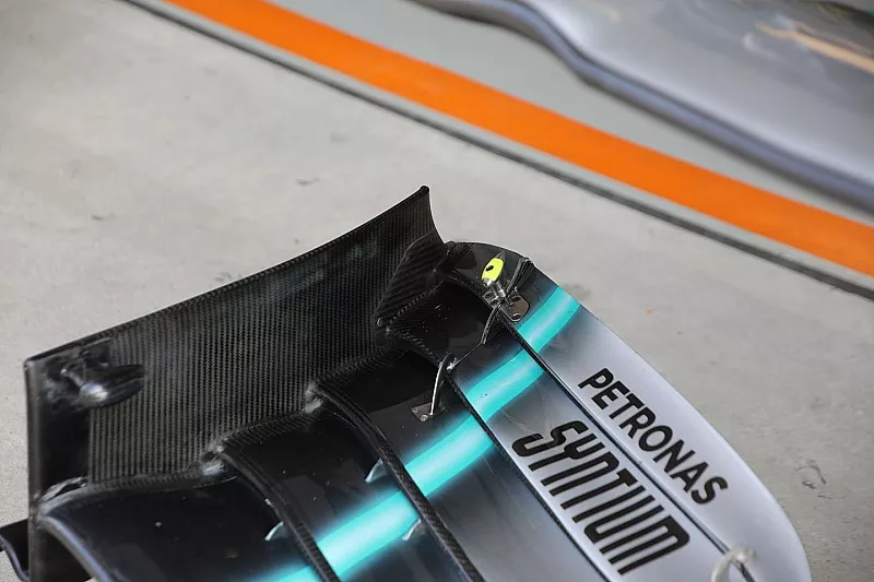 Mercedes AMG F1 W10 front wing detail
