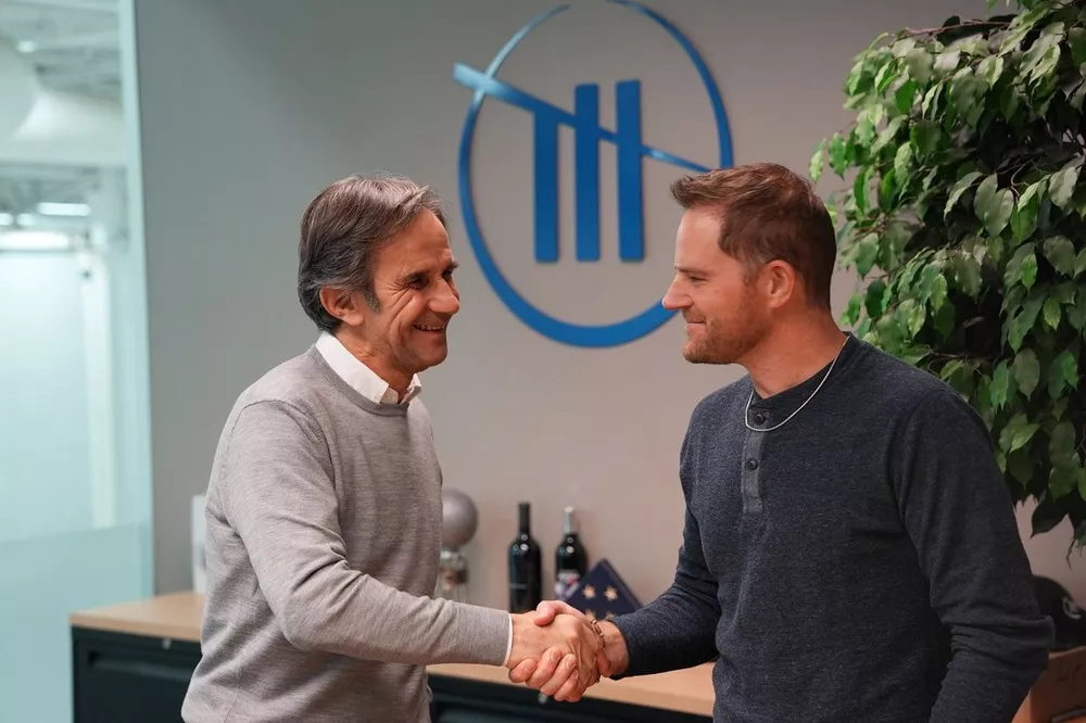 Davide Brivio, director del equipo Trackhouse Racing, Justin Marks, propietario de Trackhouse Racing