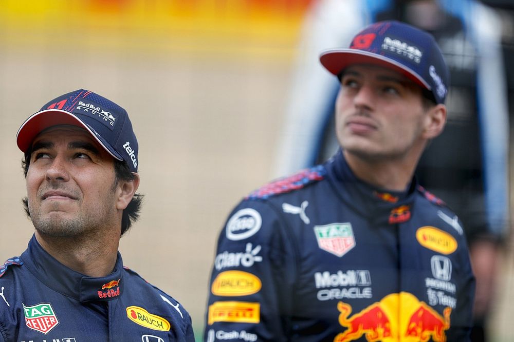 Sergio Perez, Red Bull Racing and Max Verstappen, Red Bull Racing