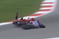 VIDEO: El choque entre Bagnaia y Marc Márquez en el GP de Portugal