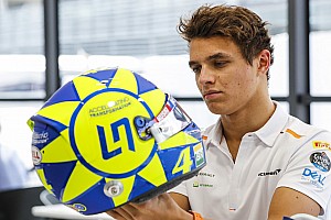 Norris correrá con un casco en homenaje a Rossi en Monza