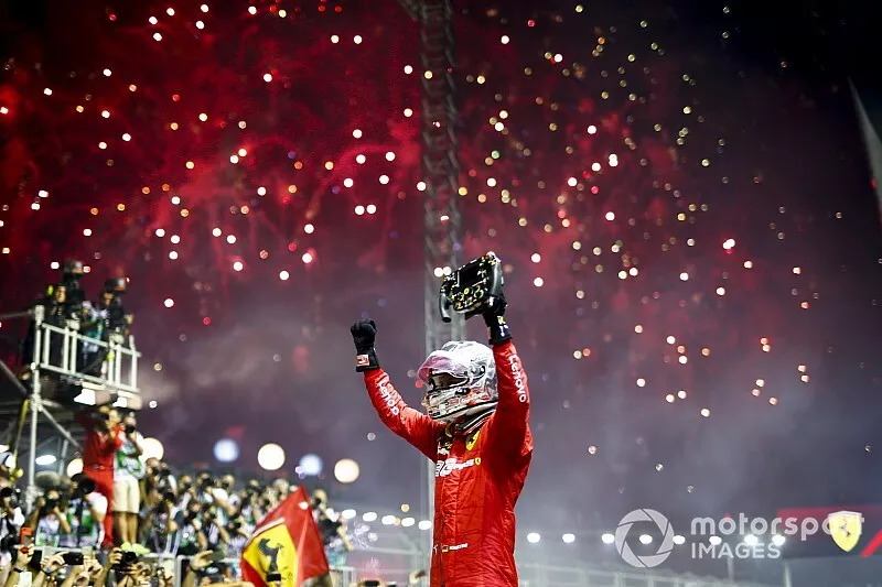 Winnaar Sebastian Vettel, Ferrari