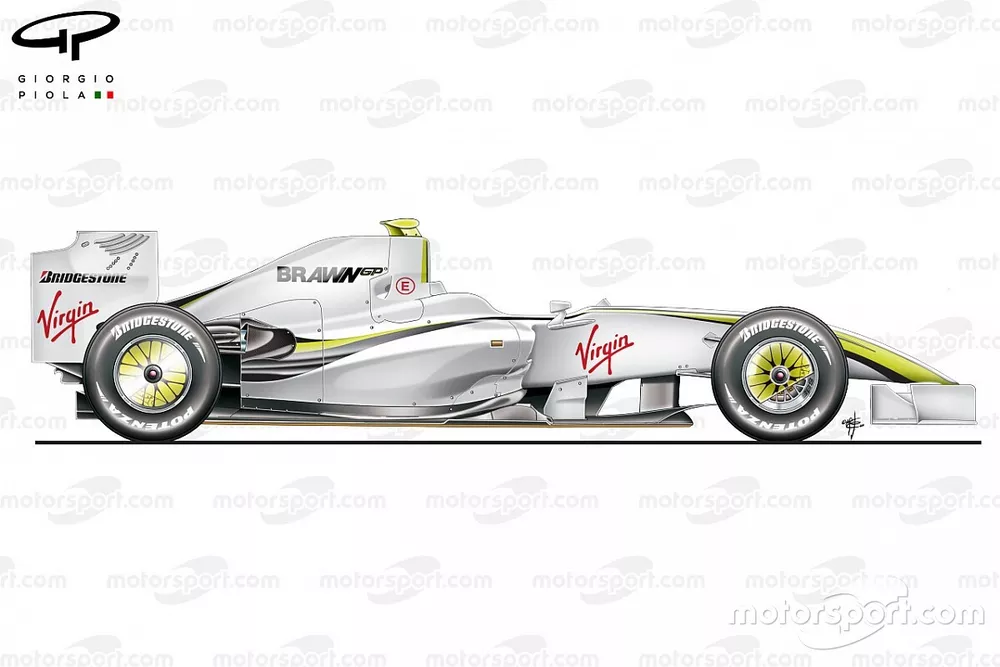 Vista lateral del BrawnGP BGP001