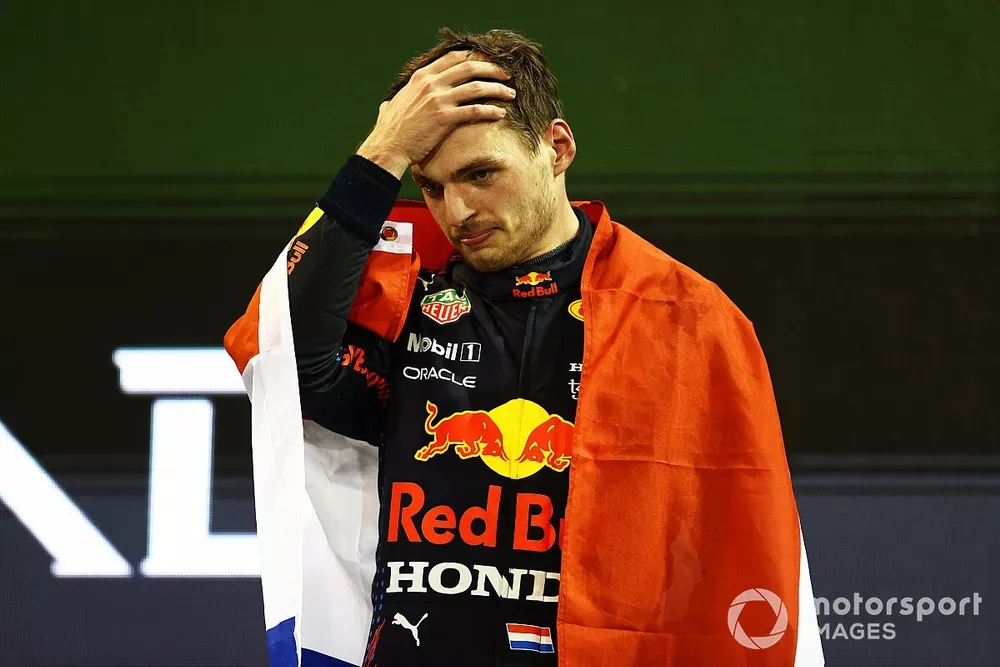 Podium: race winner and 2021 F1 World Drivers Champion Max Verstappen, Red Bull Racing