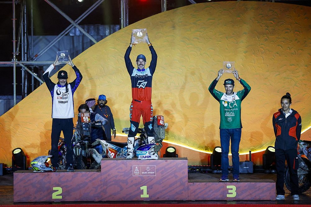 #99 Pont Grup Yamaha: Javi Vega, #40 LVLS Rally: Charan Moore, #43 Credit Agricola - Mario Patrao Motosport: Mario Patrao