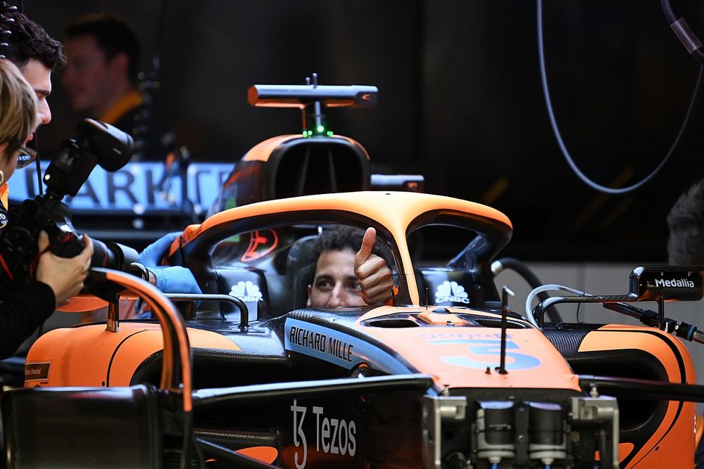 Daniel Ricciardo, McLaren MCL36 in car photoshoot