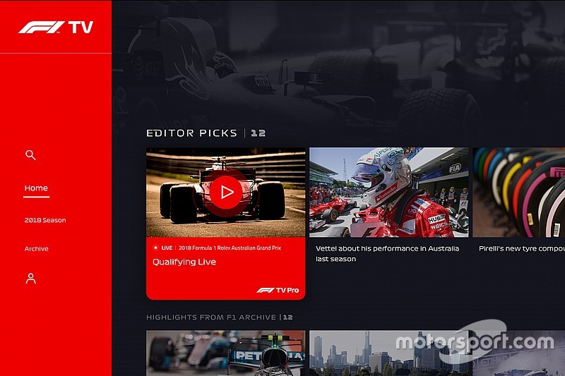 Кнопка паузы и картинка в картинке: F1 TV будет выглядеть так