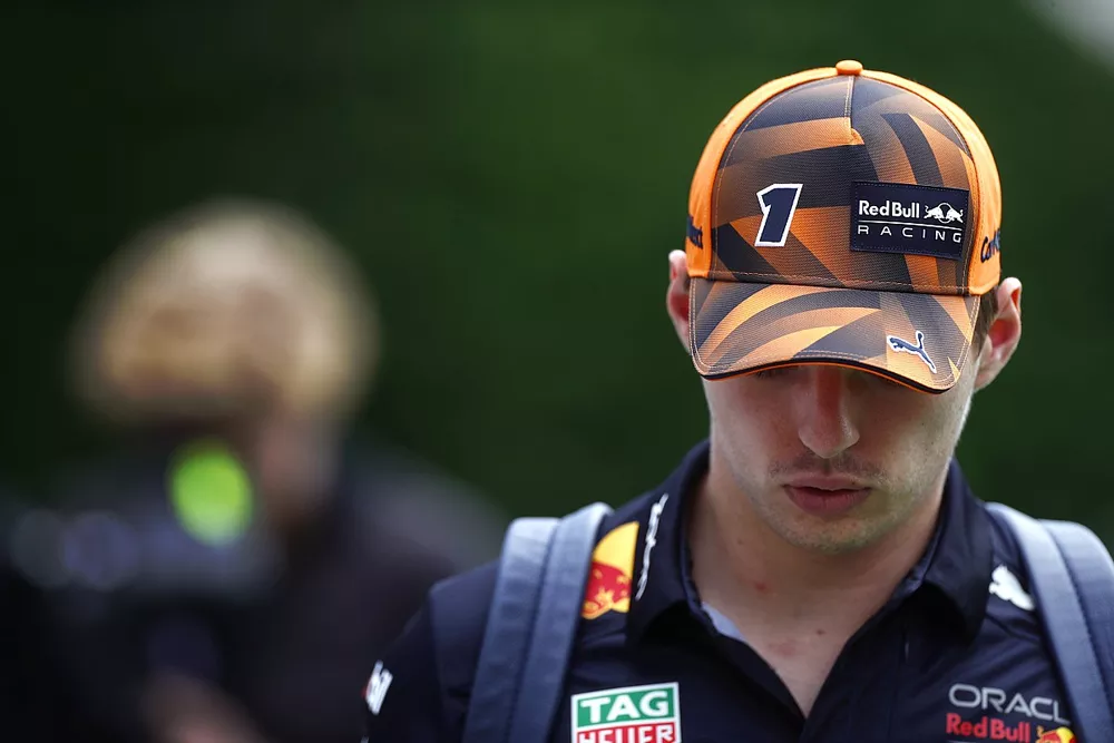 Max Verstappen, Red Bull Racing, arrives at the track