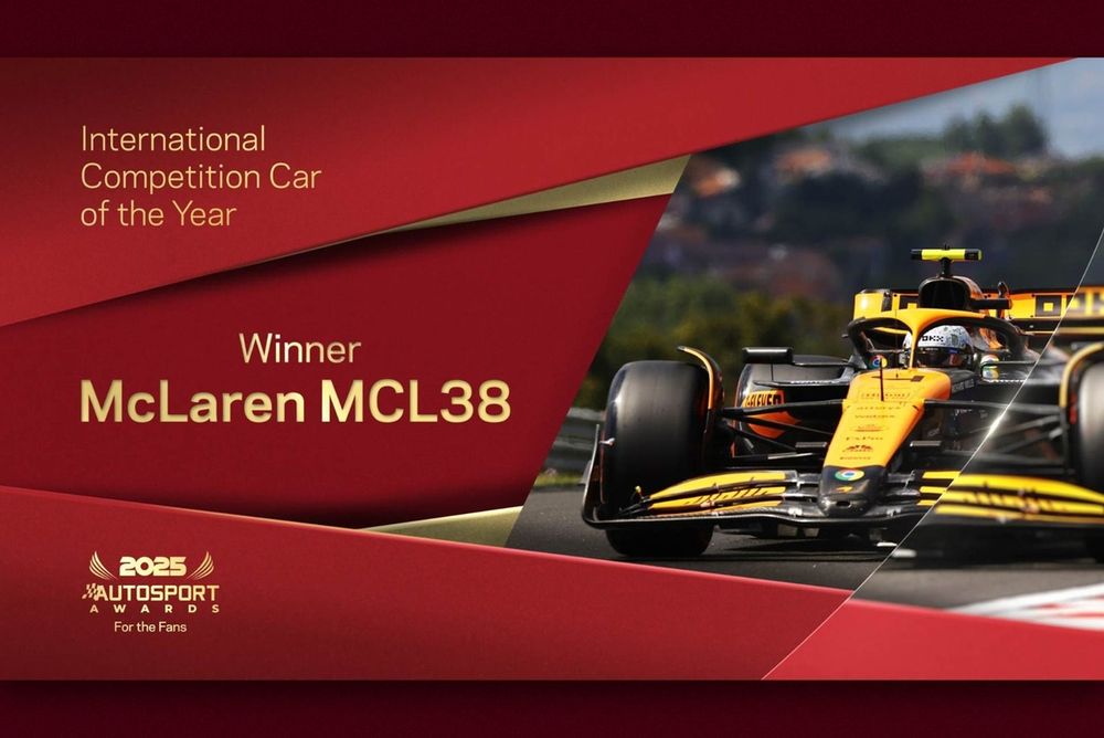 McLaren MCL38, mejor coche del año en los Autosport Awards