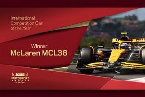 El McLaren MCL38 gana el premio al coche de competencia del a&ntilde;o de Autosport