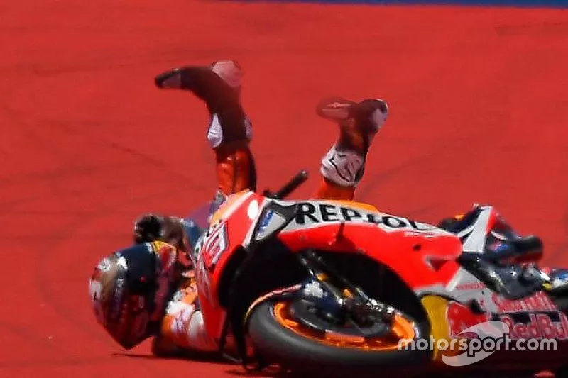 Marc M&aacute;rquez ca&iacute;da Austin