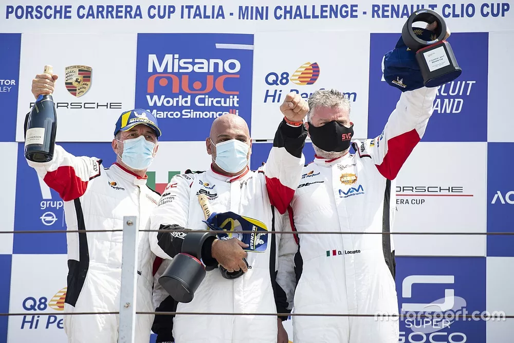 Podio: Piergiacomo Randazzo, AB Racing, Marco Galassi, Team Malucelli e Diego Locanto, SVC Sport Management