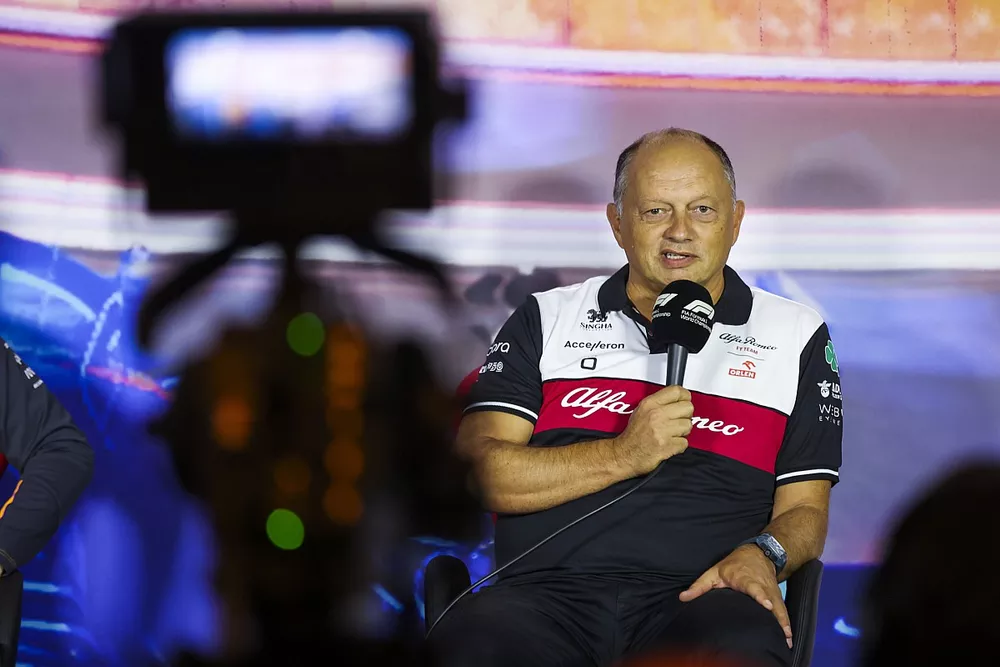 Frederic Vasseur, director del equipo Alfa Romeo Racing, en la conferencia de prensa de los directores del equipo