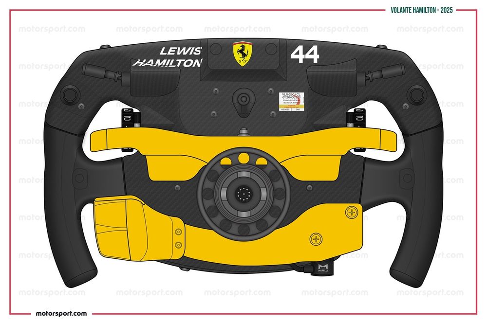 El volante de Lewis Hamilton - Ferrari 2025
