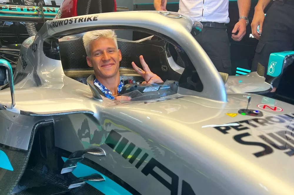 Fabio Quartararo in the Mercedes W13
