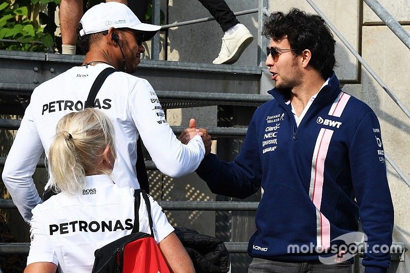 Lewis Hamilton, Mercedes AMG F1 y Sergio P&eacute;rez, Sahara Force India